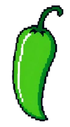 Pixel art green chile pepper
