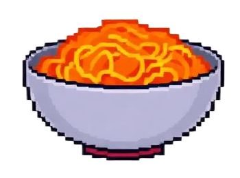 Pixel art bowl of pasta