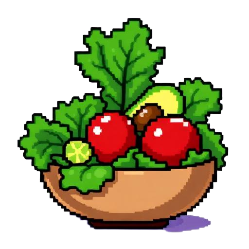 Pixel art salad bowl